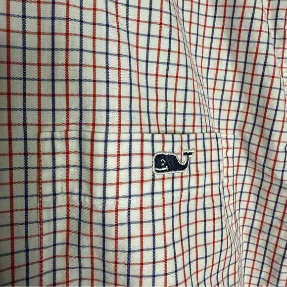 Vineyard Vines Classic Men's Red and Blue Checkered Shirt Long Sleeve Size Small - Picture 5 of 6